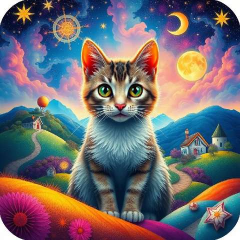 Preview for Whimsical-cat-under-starry-night-sky-aiappiconstyle-template-12b13