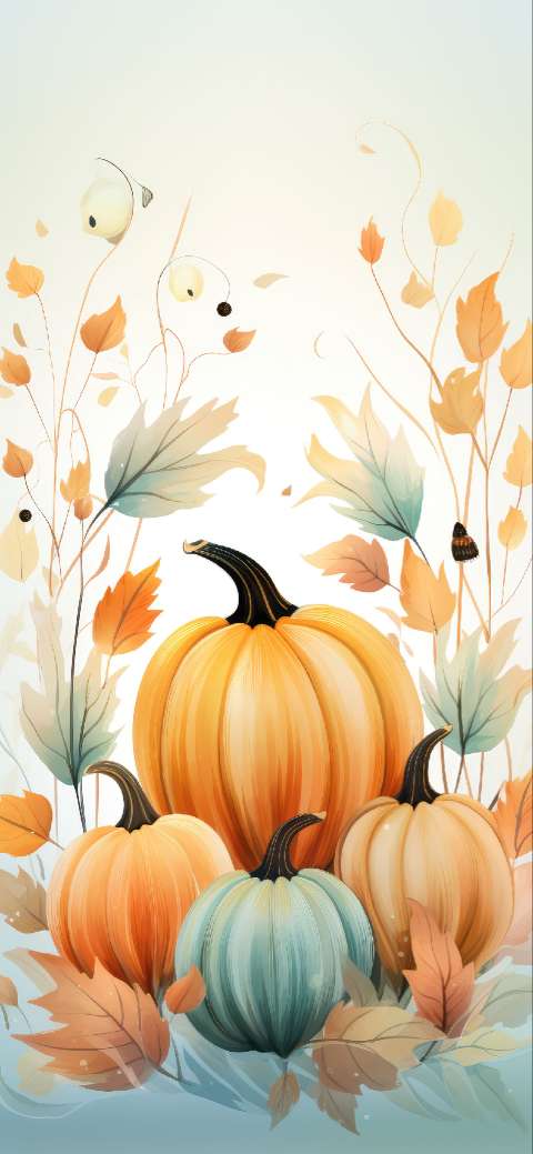 Preview for Autumn-pumpkins-illustration-halloween-phone-template-90413