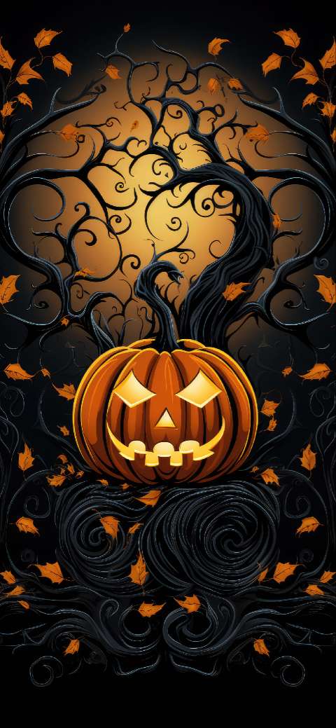Preview for Halloween-pumpkin-illustration-halloween-phone-template-9b95c