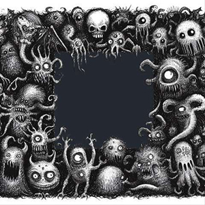 Preview for Creepy-monster-frame-illustration-halloween-frame-template-42418