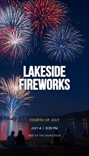 Preview for Lakeside Fireworks Fourth Of July Flyer Template