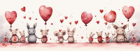 Preview for Valentines-rabbits-mice-heart-balloons-valentines-facebook-templ-cff3c