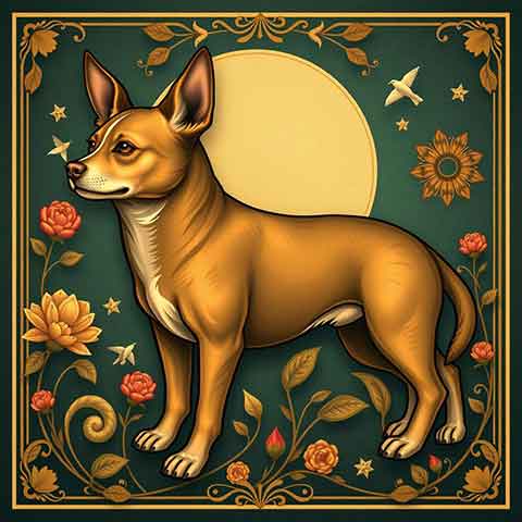 Preview for Golden Dog Illustration Template