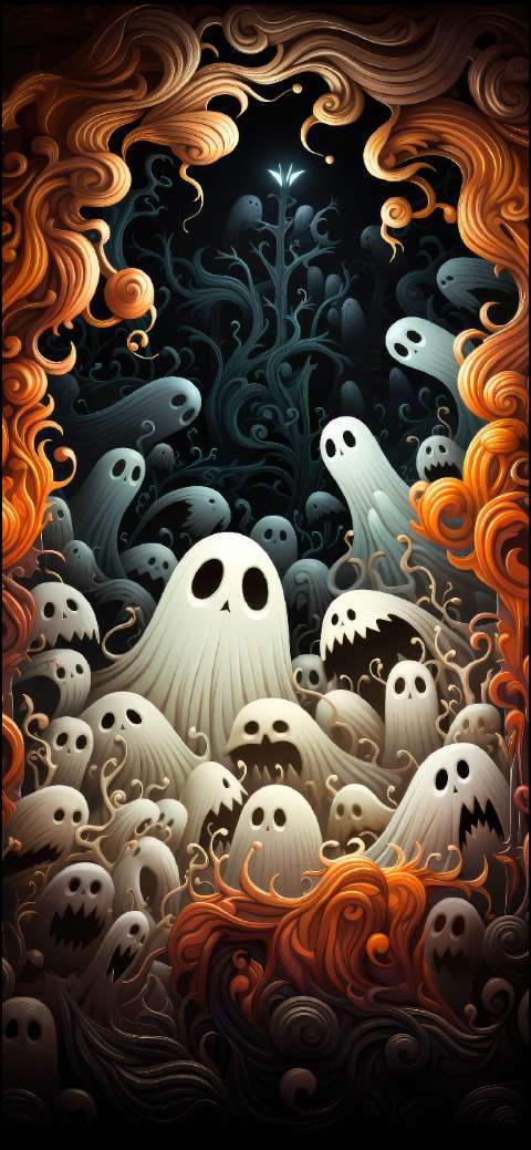 Preview for Halloween-ghostly-gathering-art-halloween-phone-template-1a38f
