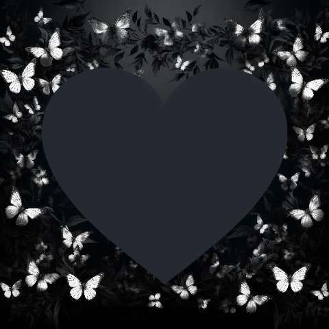 Preview for Dark-heart-butterflies-colorful-frame-template-62f96