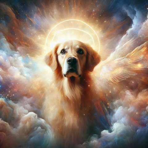 Preview for Angel Dog In Heavenly Clouds Template