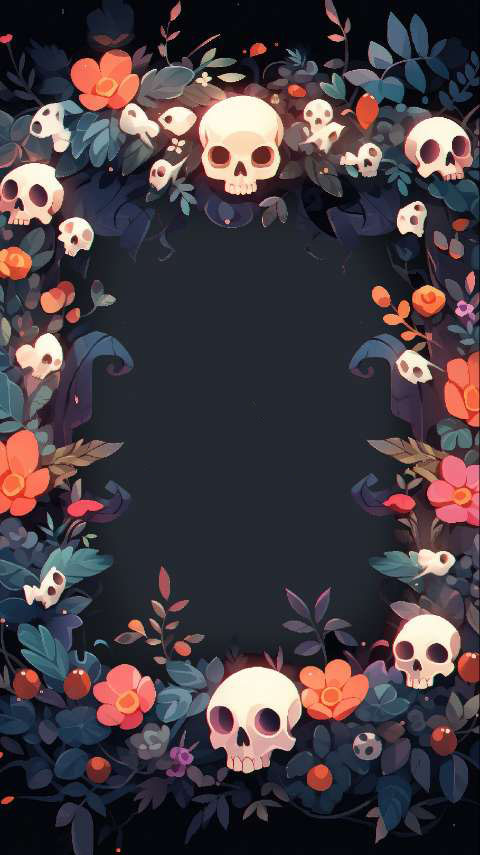 Preview for Floral-skull-frame-halloween-template-6c92a