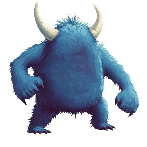 Preview for Blue-monster-character-design-fuzzy-monster-template-65411