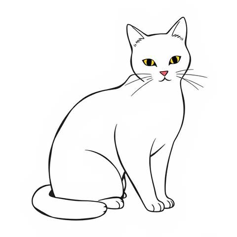 Preview for White-cat-illustration-aistickerartstyle-template-ae595
