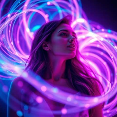 Preview for Neon-woman-illumination-aiphotography-template-1b35d