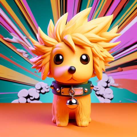 Preview for Vibrant 3d Dog Figurine Design Template
