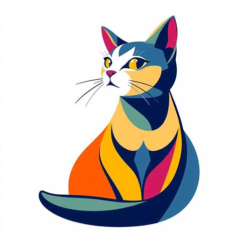 Preview for Colorful-cat-illustration-aistickerartstyle-template-e95ba