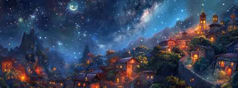 Preview for Whimsical Starry Village Cover Template