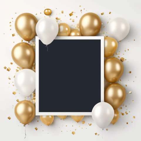 Preview for Celebratory-frame-gold-white-balloons-classic-frame-template-52fb9