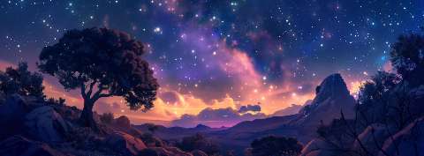 Preview for Cosmic Landscape At Dusk Template