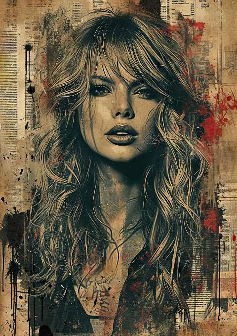 Preview for Mixed-media-portrait-woman-celebrities-template-de554