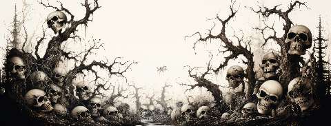 Preview for Haunting-skulls-barren-trees-landscape-halloween-social-template-803b1