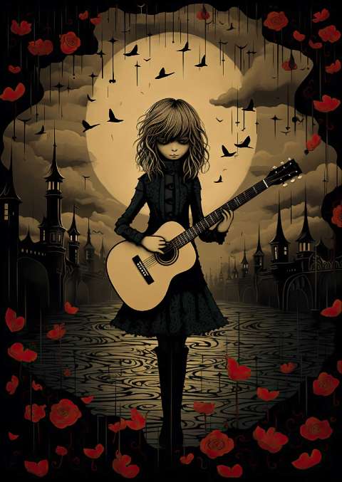Preview for Gothic-girl-guitar-illustration-taylor-swift-template-2a398