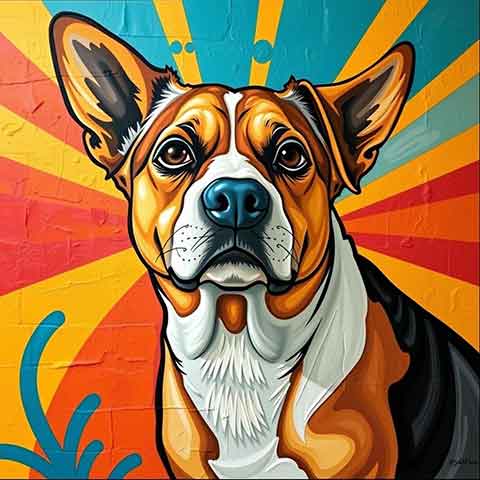 Preview for Vibrant Street Art Dog Mural Template