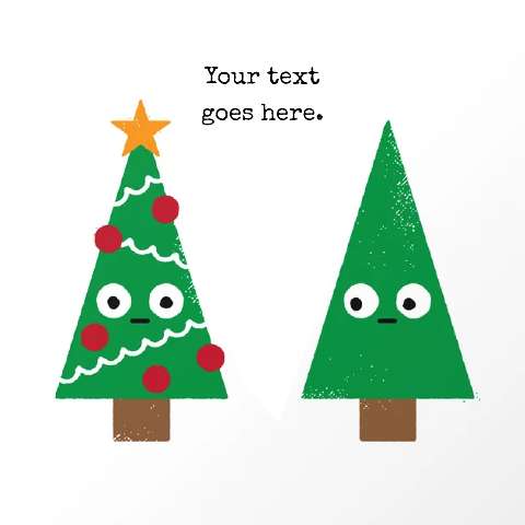 Preview for Cartoon-christmas-trees-illustration-holidaymeme-template-ba7c1