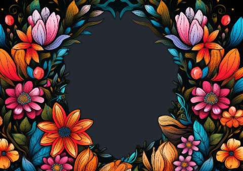 Preview for Vibrant-floral-frame-design-flower-frame-template-3b070