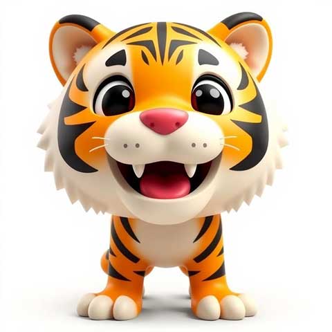 Preview for Cartoon-tiger-figurine-aiemojianimals-template-df7cd