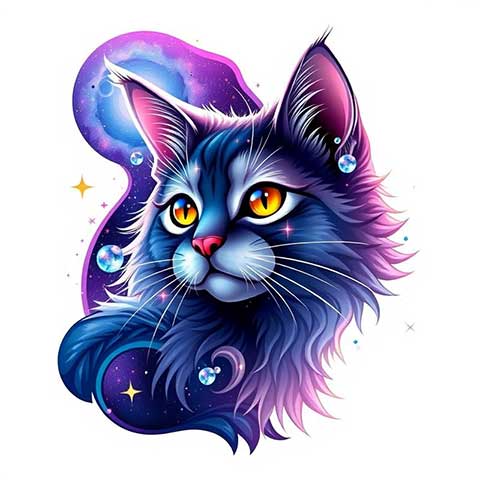 Preview for Galaxy-cat-illustration-aistickerunique-template-20585