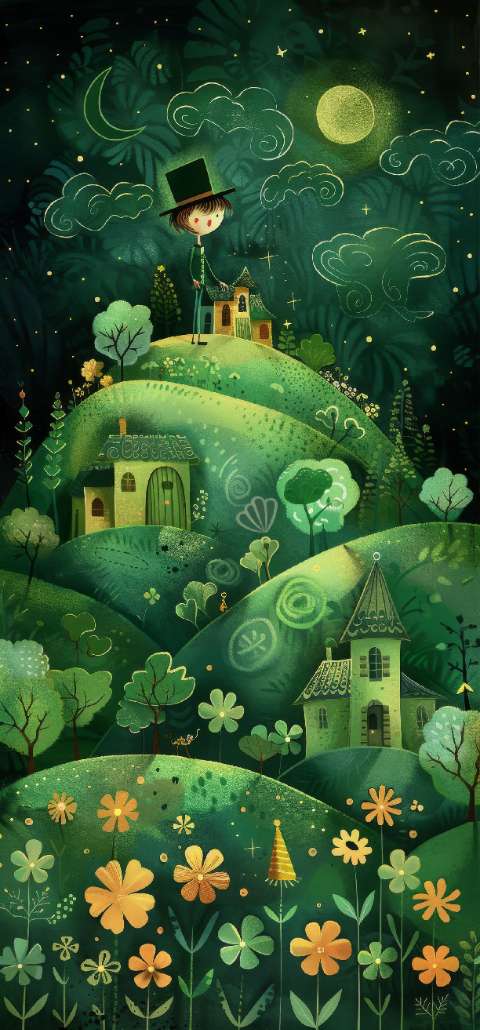 Preview for Whimsical-night-landscape-illustration-st-patricks-template-cf834