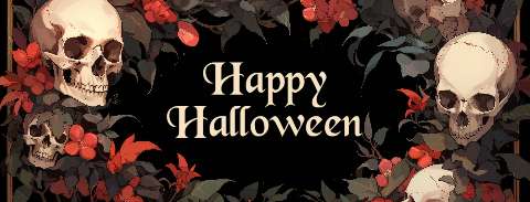 Preview for Halloween-skull-wreath-design-halloween-social-template-53de2