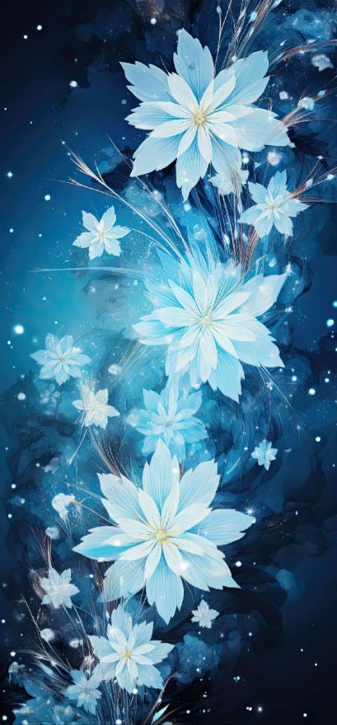 Preview for Ethereal-blue-floral-art-christmas-phone-template-4b83b