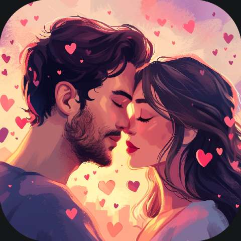 Preview for Lovers-tender-moment-illustration-love-app-template-86e60