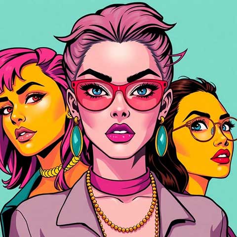 Preview for Pop-art-women-illustration-aicartoon-template-2b104