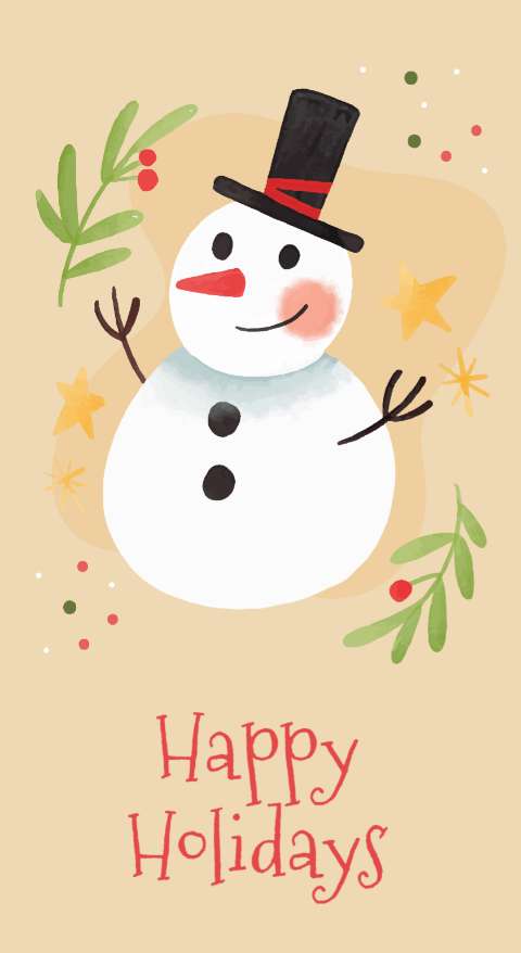 Preview for Happy-holidays-snowman-greeting-holiday-card-template-dc257