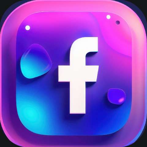 Preview for Facebook-app-icon-design-neon-purple-template-673a2