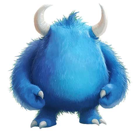Preview for Blue-furry-monster-illustration-fuzzy-monster-template-0f76a