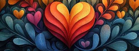 Preview for Vibrant-heart-floral-art-valentines-facebook-template-23604