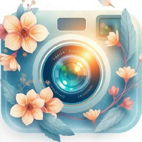 Preview for Floral-camera-illustration-aiappiconstyle-template-83b35