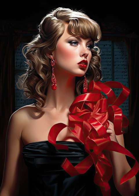 Preview for Woman-with-red-ribbon-taylor-swift-template-cb411