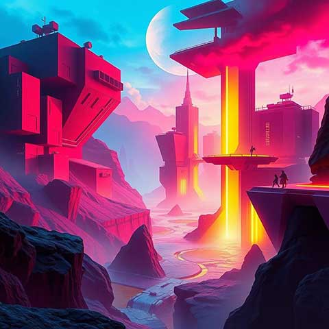 Preview for Futuristic-city-art-aiunique-template-5a7d8