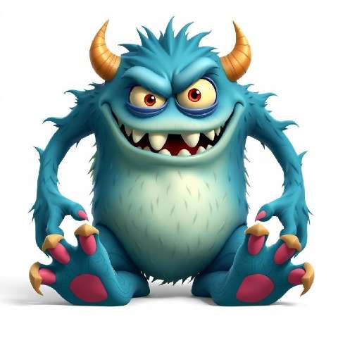 Preview for Blue-cartoon-monster-illustration-aimonsterstyle-template-17025