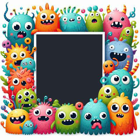 Preview for Cartoon-monsters-frame-monster-frame-template-369cf