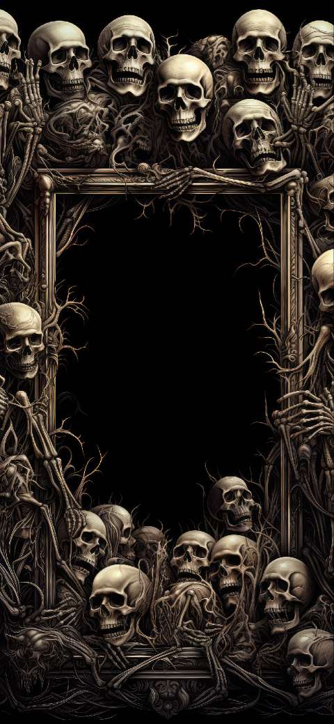 Preview for Skull-frame-design-art-halloween-phone-template-b3aaf