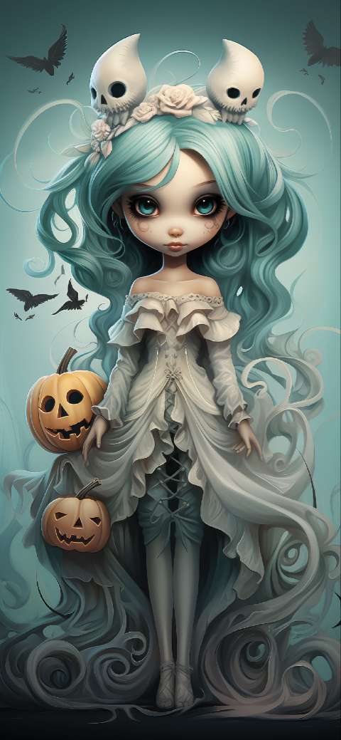 Preview for Halloween-girl-illustration-halloween-phone-template-851f7