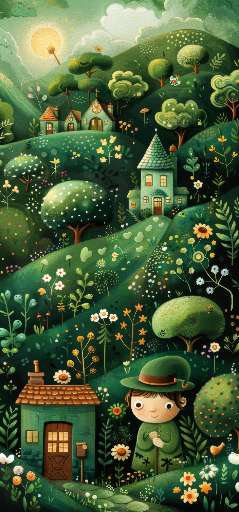 Preview for Whimsical-garden-scene-illustration-st-patricks-template-71298