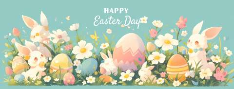 Preview for Easter-bunnies-eggs-illustration-easter-facebook-template-e36ae