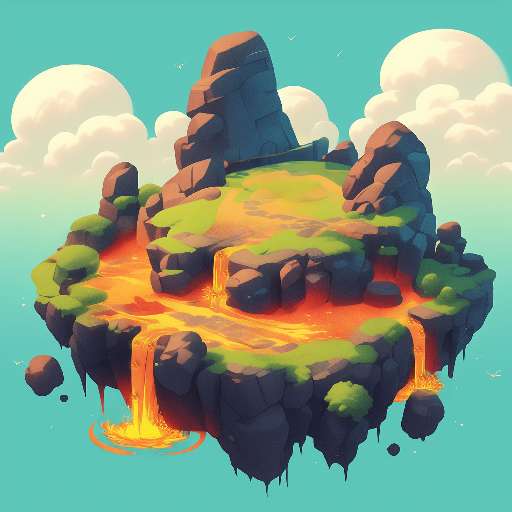 Preview for Floating-island-lava-waterfall-lava-tiny-template-e3a69