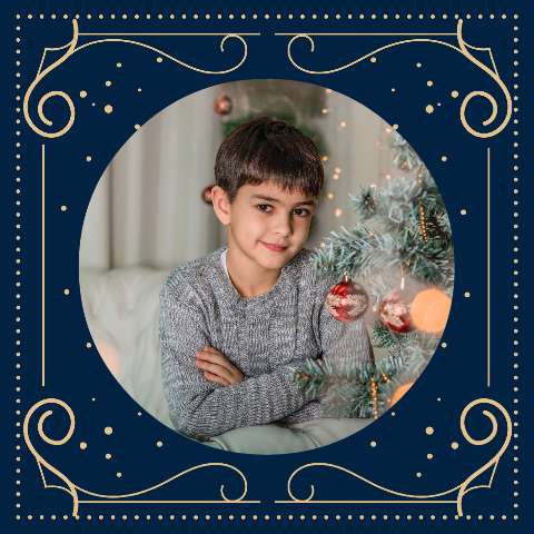 Preview for Young-boy-christmas-tree-holiday-card-template-d79a6