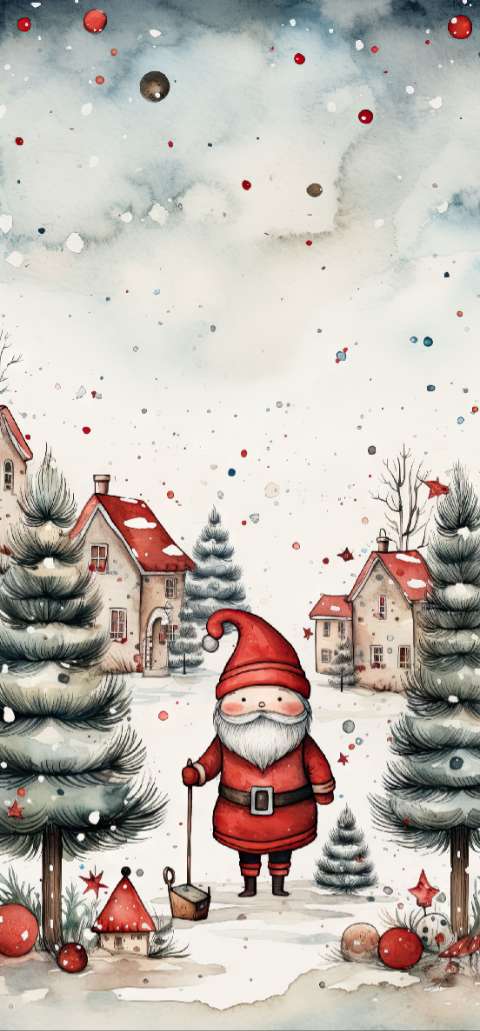 Preview for Santa-claus-winter-village-christmas-phone-template-153db