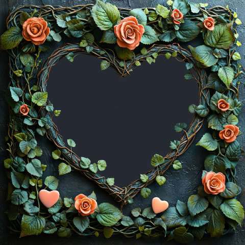 Preview for Floral-heart-frame-valentines-day-template-8c64b