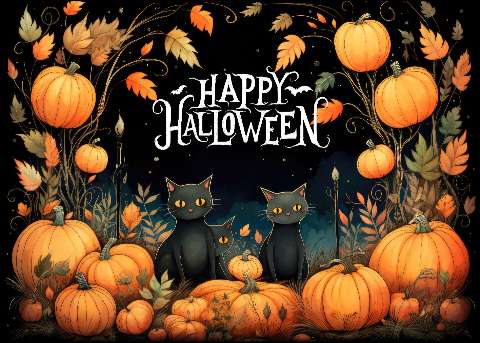 Preview for Halloween-black-cats-pumpkins-template-5da7e